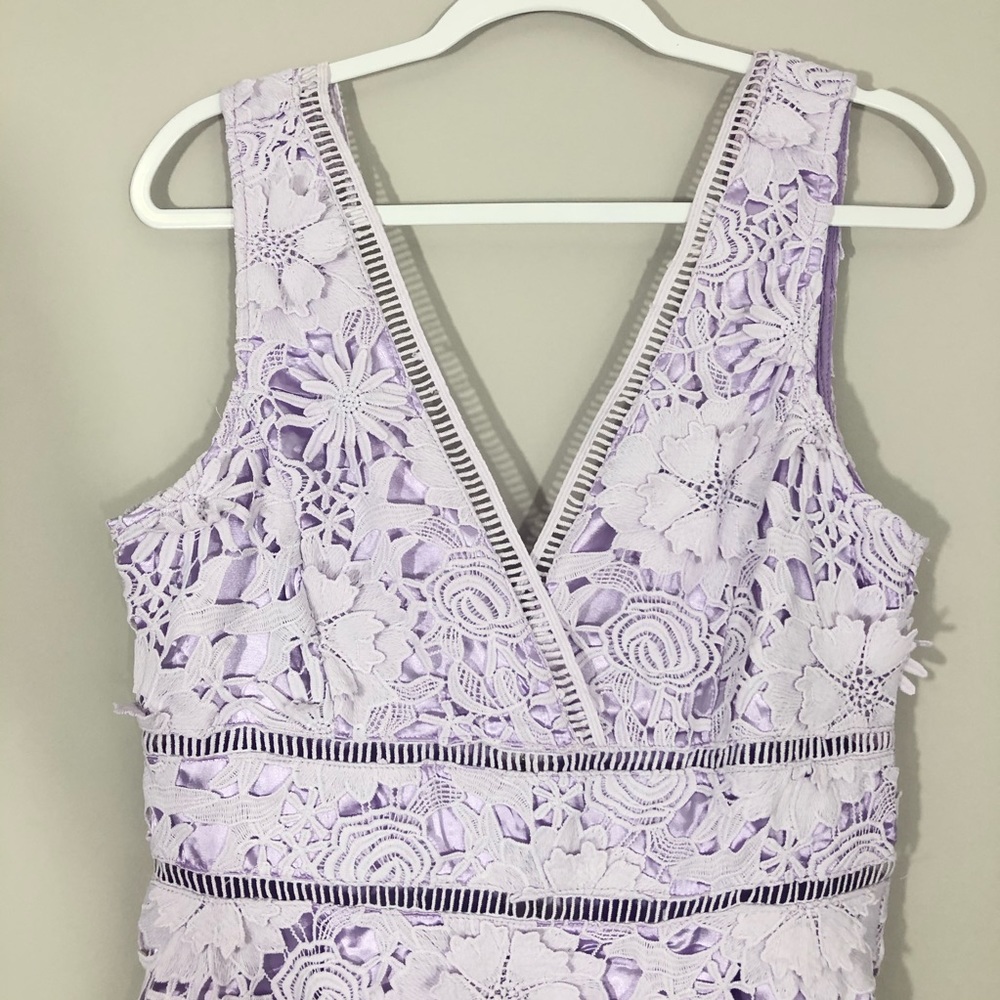 NWT Francesca Just Me Purple 3D Foral Lace Dress - Picture 4 of 9